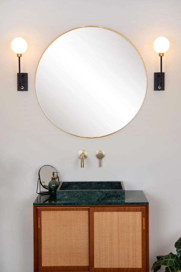 Lucide BEREND - Wandleuchte Badezimmer - 1xG9 - IP44 - Schwarz - Atmosphäre 3